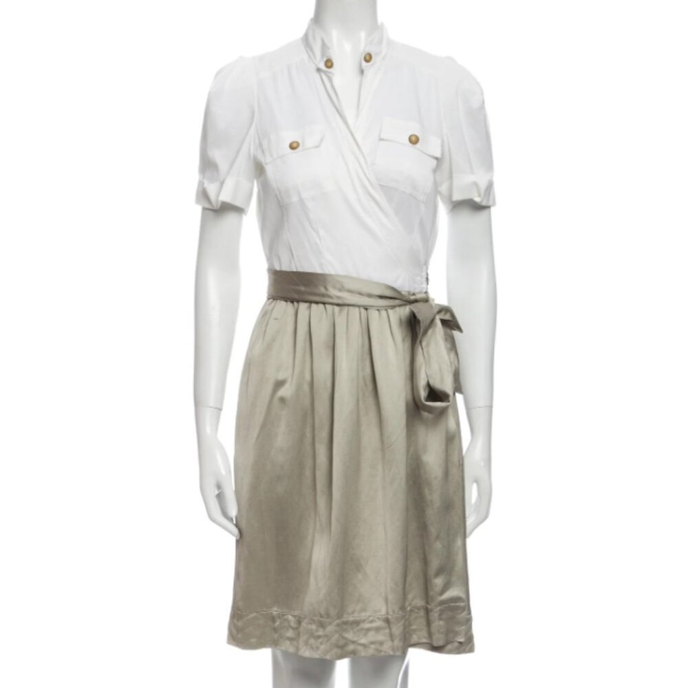 Diane von Furstenberg Neutral Wrap Dress Size 8